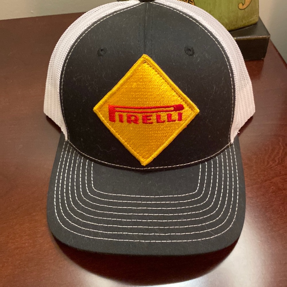 Custom made Pirelli trucker hat. Vintage patch.